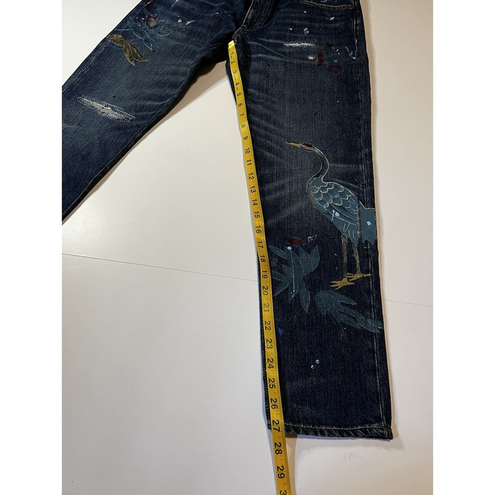 Polo Ralph Lauren Astor Slim Boyfriend Jeans Womens Size 28 Blue Crane Motif NWT - Picture 7 of 11